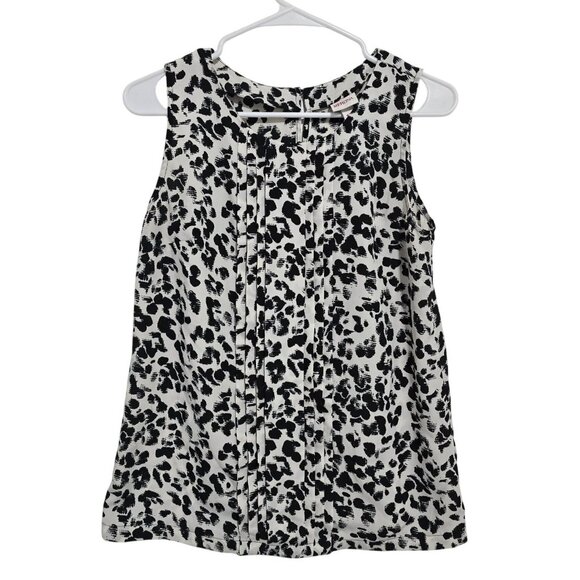 Women's Merona Silky Dalmatian Print Lightweight Relaxed Flowy Sleeveless Top Si - Picture 1 of 6